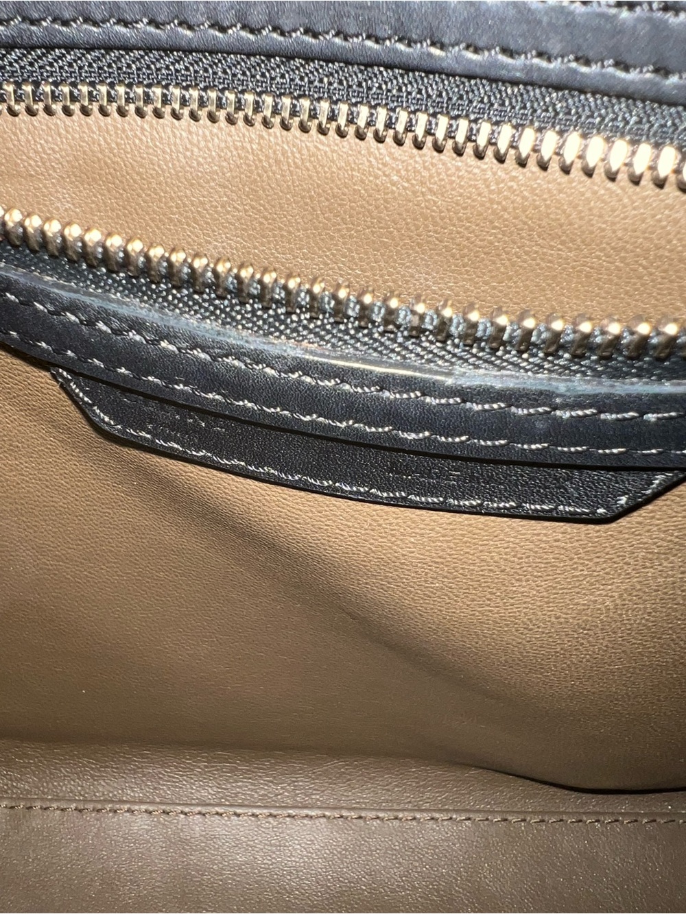 Celine Blue Suede Micro Luggage Satchel with Black and Taupe colorblock - Picture 7 of 7